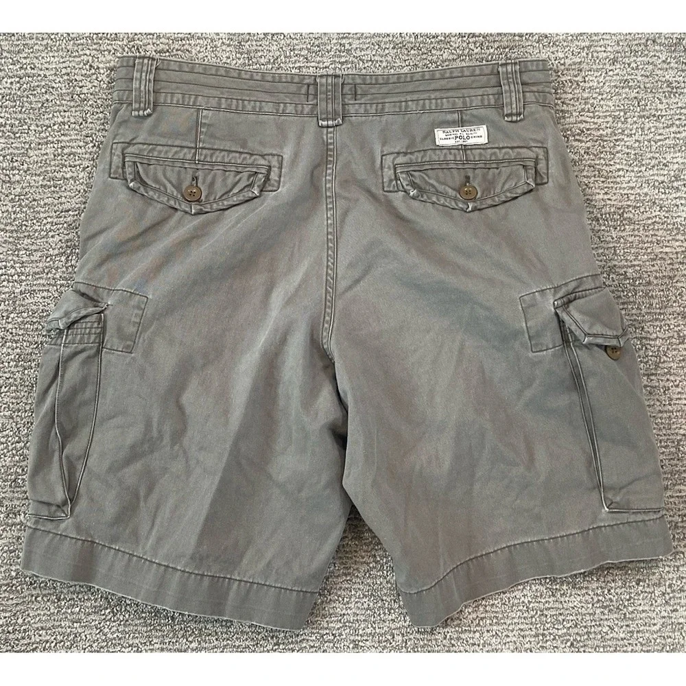 Polo Ralph Lauren Shorts Men 35x9 Twill Cotton Chunky Cargo Hike Trail Chino y2k